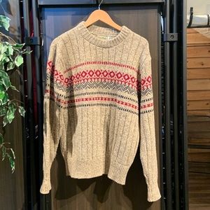 Vintage L.L. Bean Nordic Fair Isle Wool Sweater Made in USA